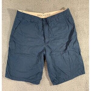Mens Dockers Navy Blue Shorts Size 34 100% Cotton w/ Pockets